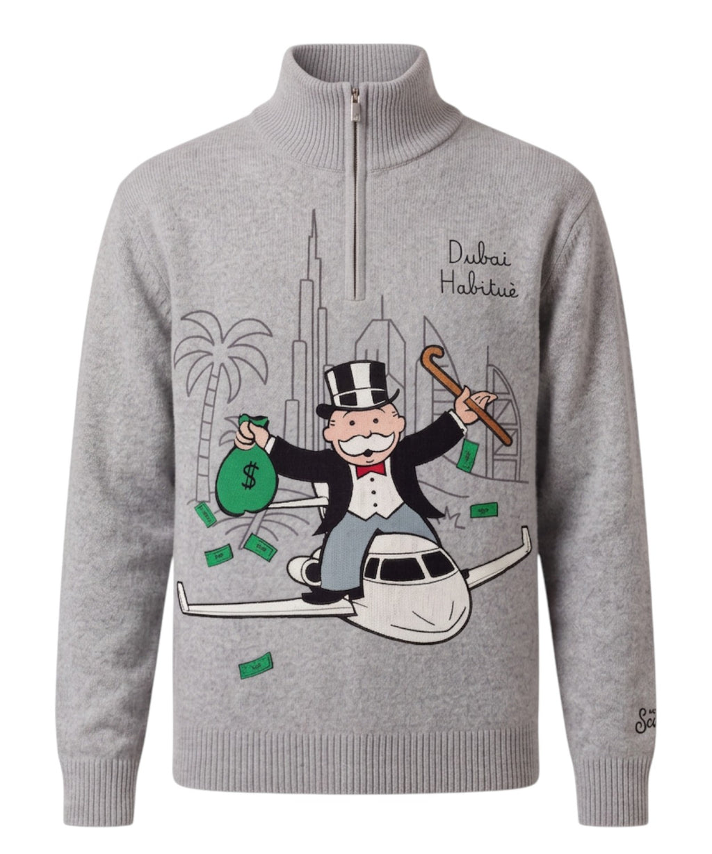 Maglione MC2 Saint Barth con Mezza Zip e Grafica