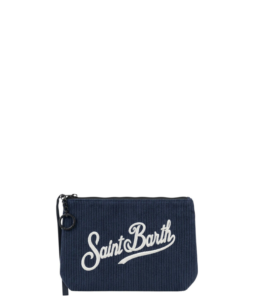 Aline corduroy clutch with logo