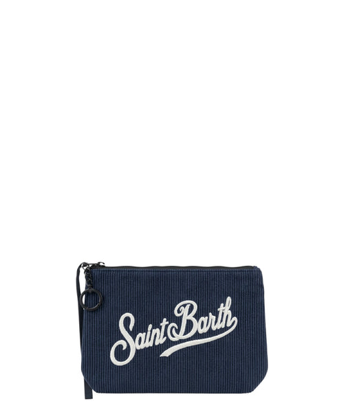 Pochette Aline Mini in velluto a coste con logo