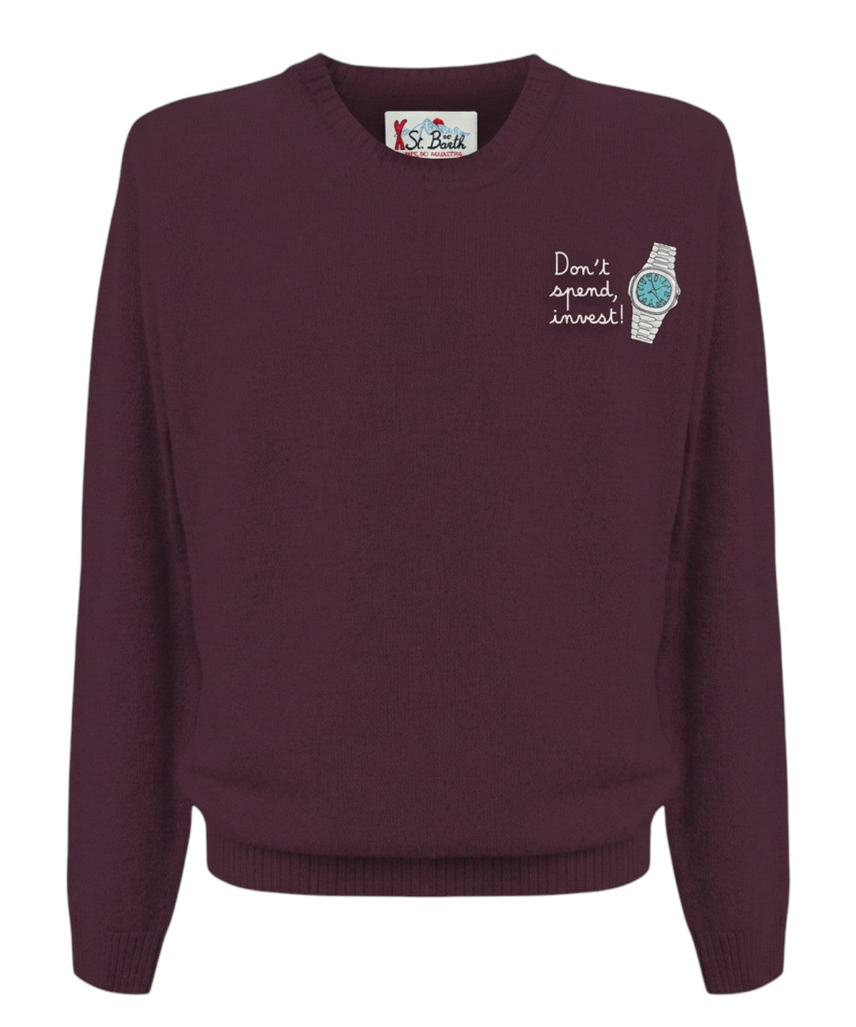 Heron Light Pullover mit der Stickerei „Sommelier…“.