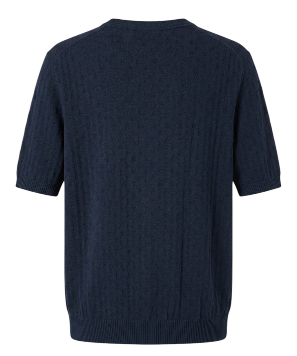 Heren T-shirt Jeordie’s in gebreide stof met ruitpatroon