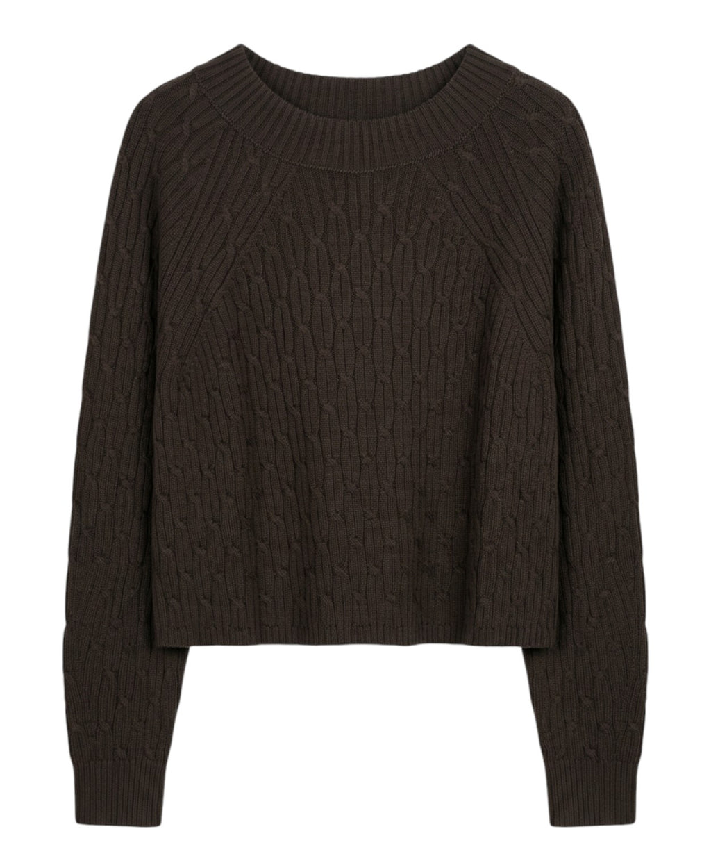 Maglione KABALA in Cotone con Trecce e Collo a Barca