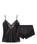 Pigiama Donna Satin con Inserti in Pizzo MC2 Saint Barth