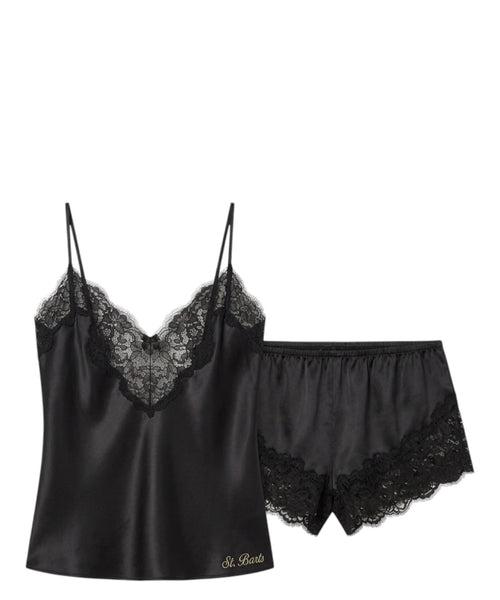 Pigiama Donna Satin con Inserti in Pizzo MC2 Saint Barth