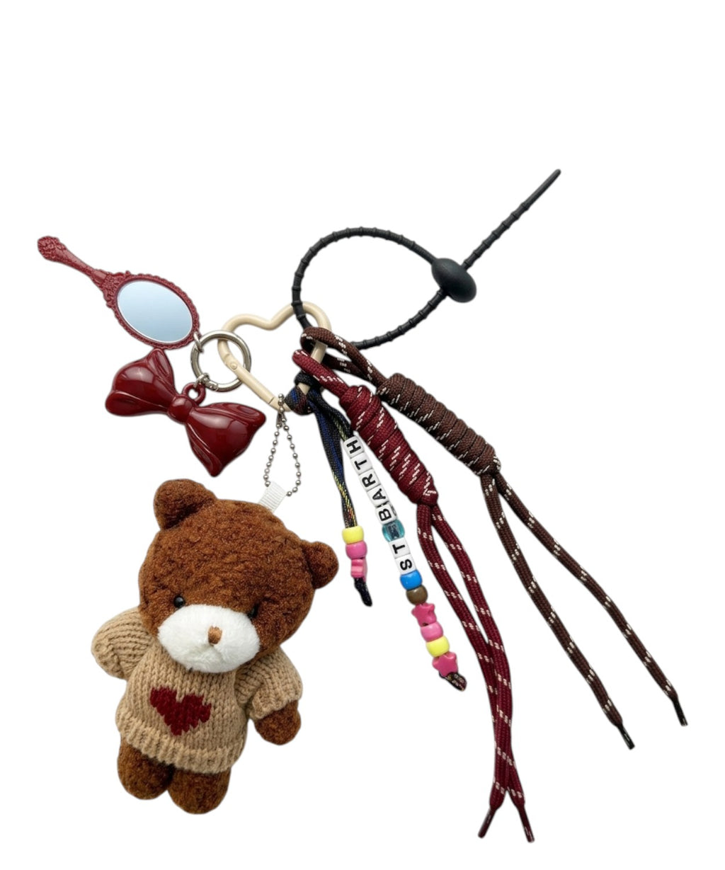 Charm per borsa con teddy e perline colorate