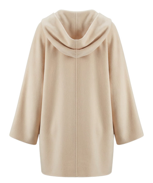 Cappotto Landa in Panno di Lana con Cappuccio e Cintura