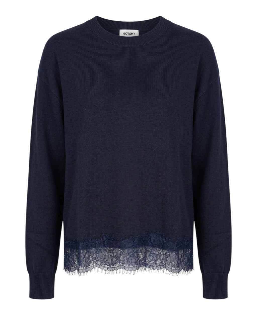 Maglione Dilly in Cachemire con Bordo in Pizzo