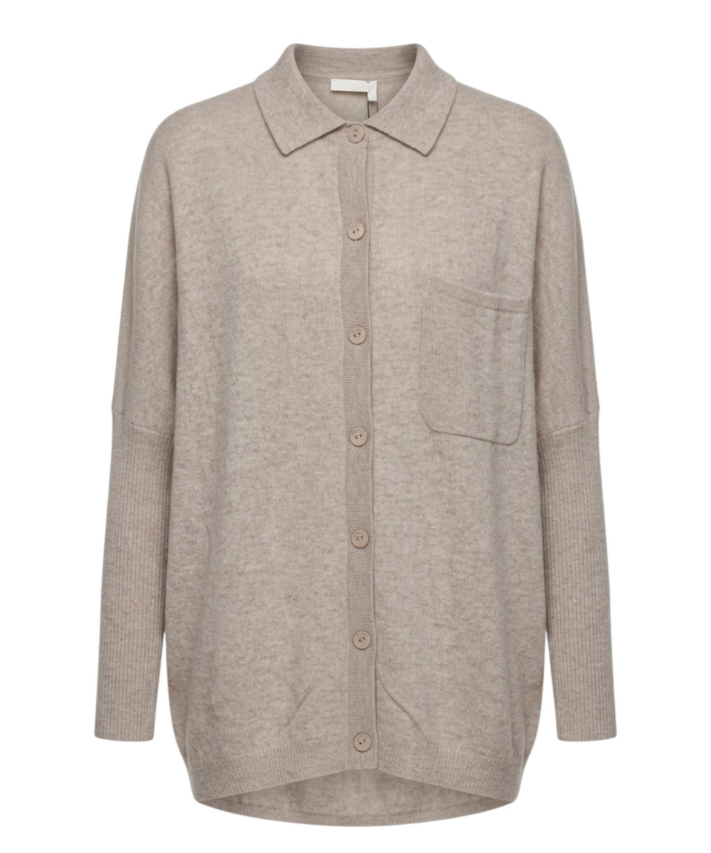 Maglia Poncho Andrea in Cashmere con Collo Camicia