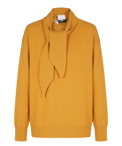 Maglia Girocollo Lana e Cashmere con Sciarpa Rimovibile