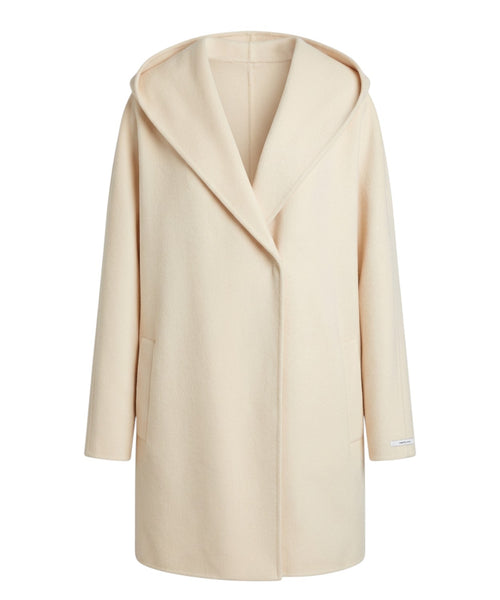 Cappotto Landa in Panno di Lana con Cappuccio e Cintura