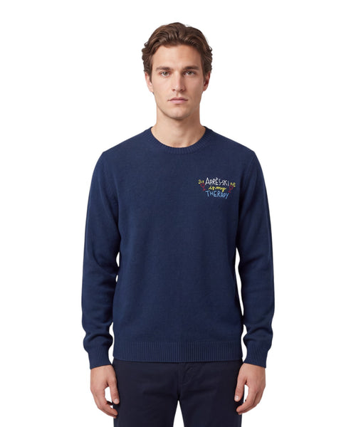 Heron Light sweater with "Sommelier..." embroidery