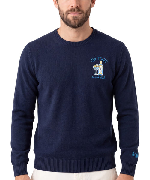 Heron Light sweater with "Sommelier..." embroidery