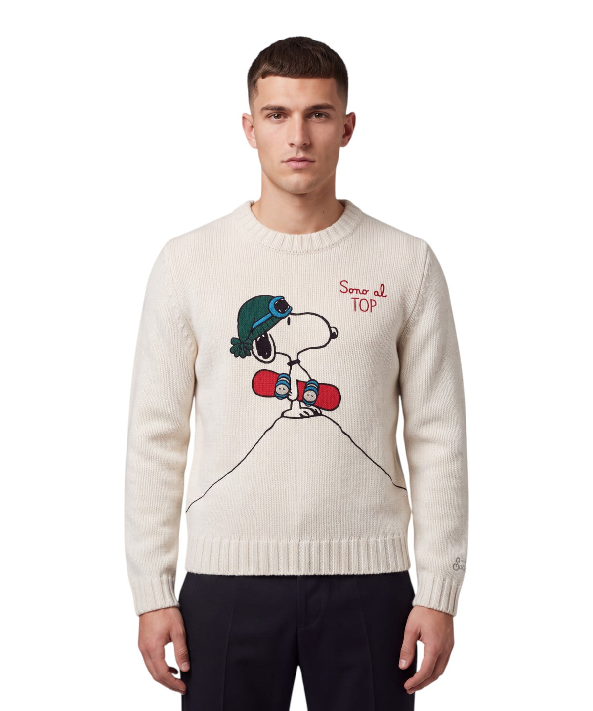 Bombardino Sweater i Cashmere-blanding med Alpes Broderi