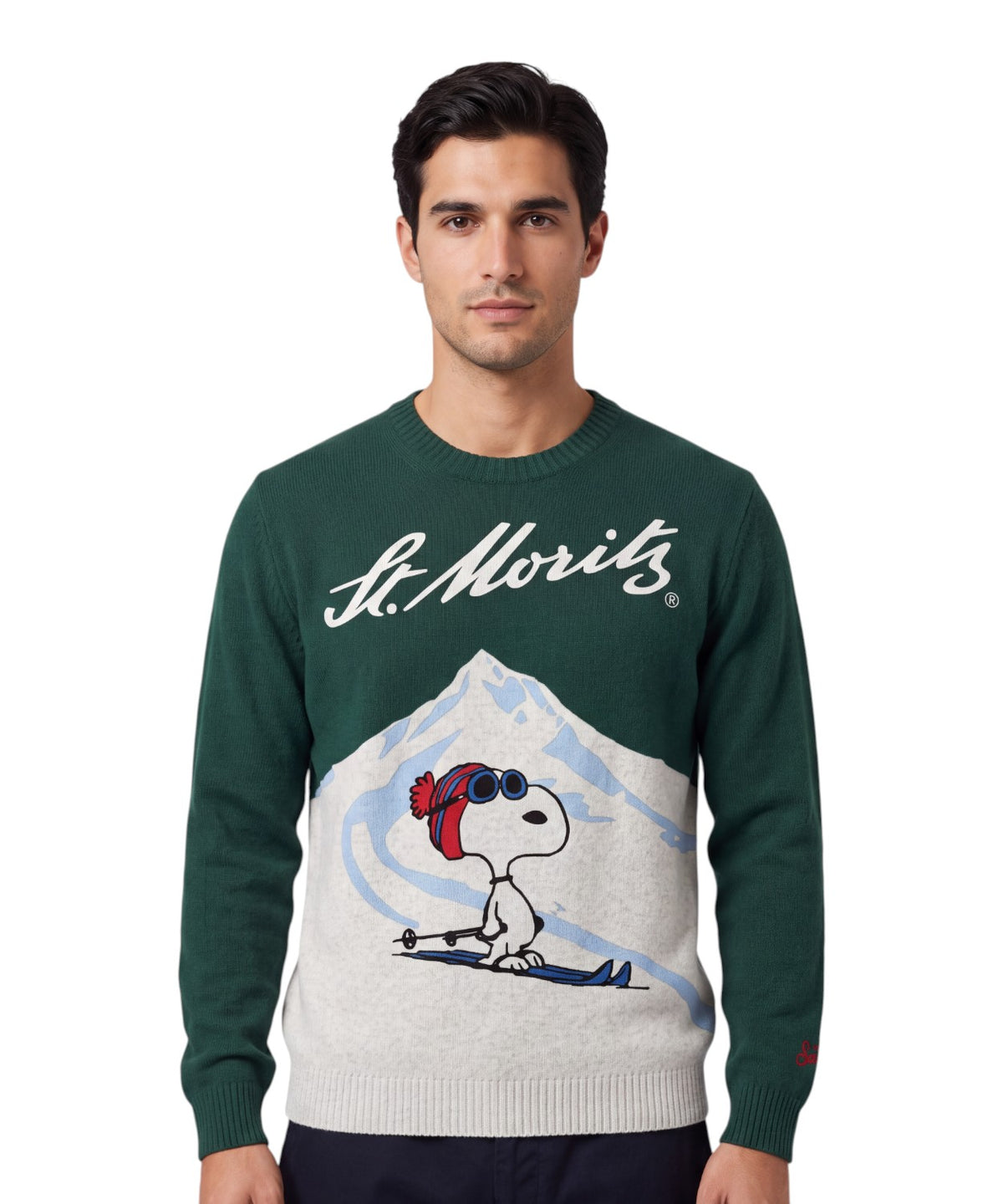 Maglione Heron in misto cashmere con ricamo Snoopy