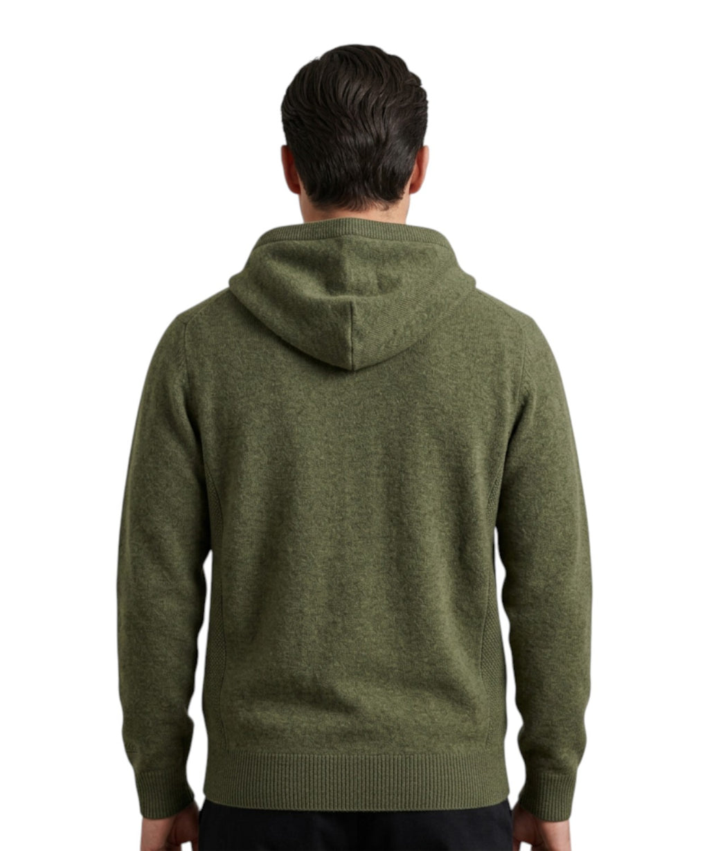 Notting sweater van puur lamswol met capuchon en rits