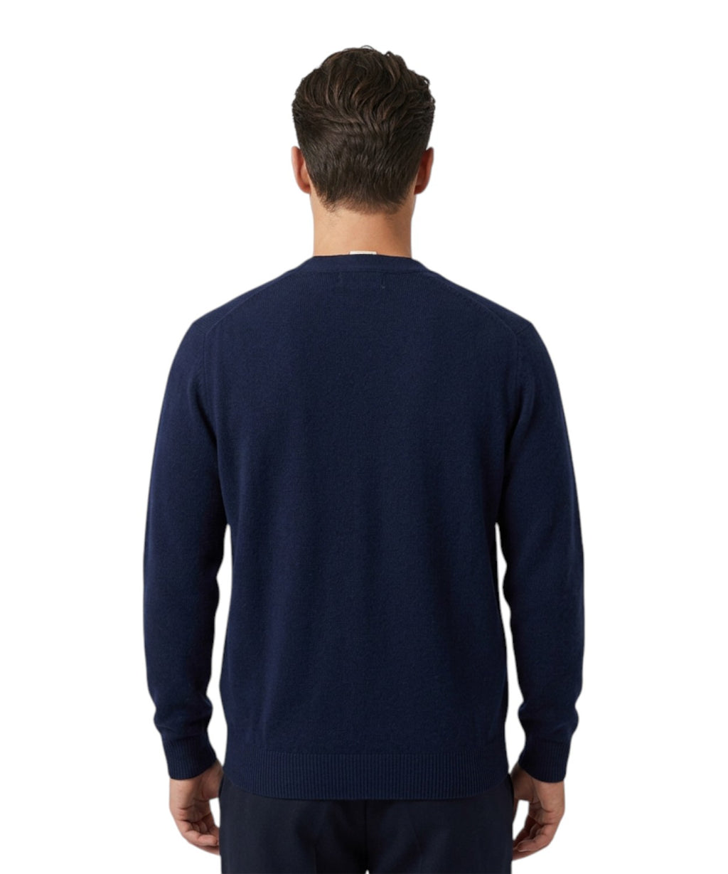 Herrison-Strickjacke aus reiner Wolle mit englischem Rippstrick