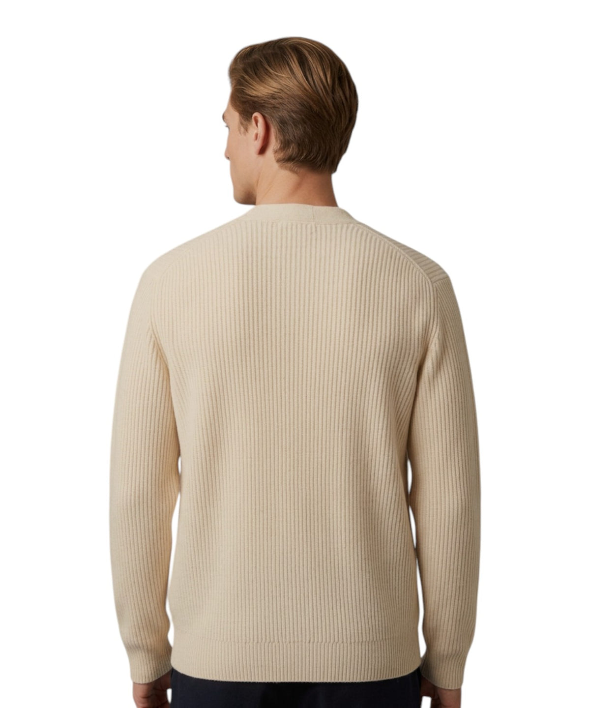 Cardigan in Lana con Scollo a V e Bottoni