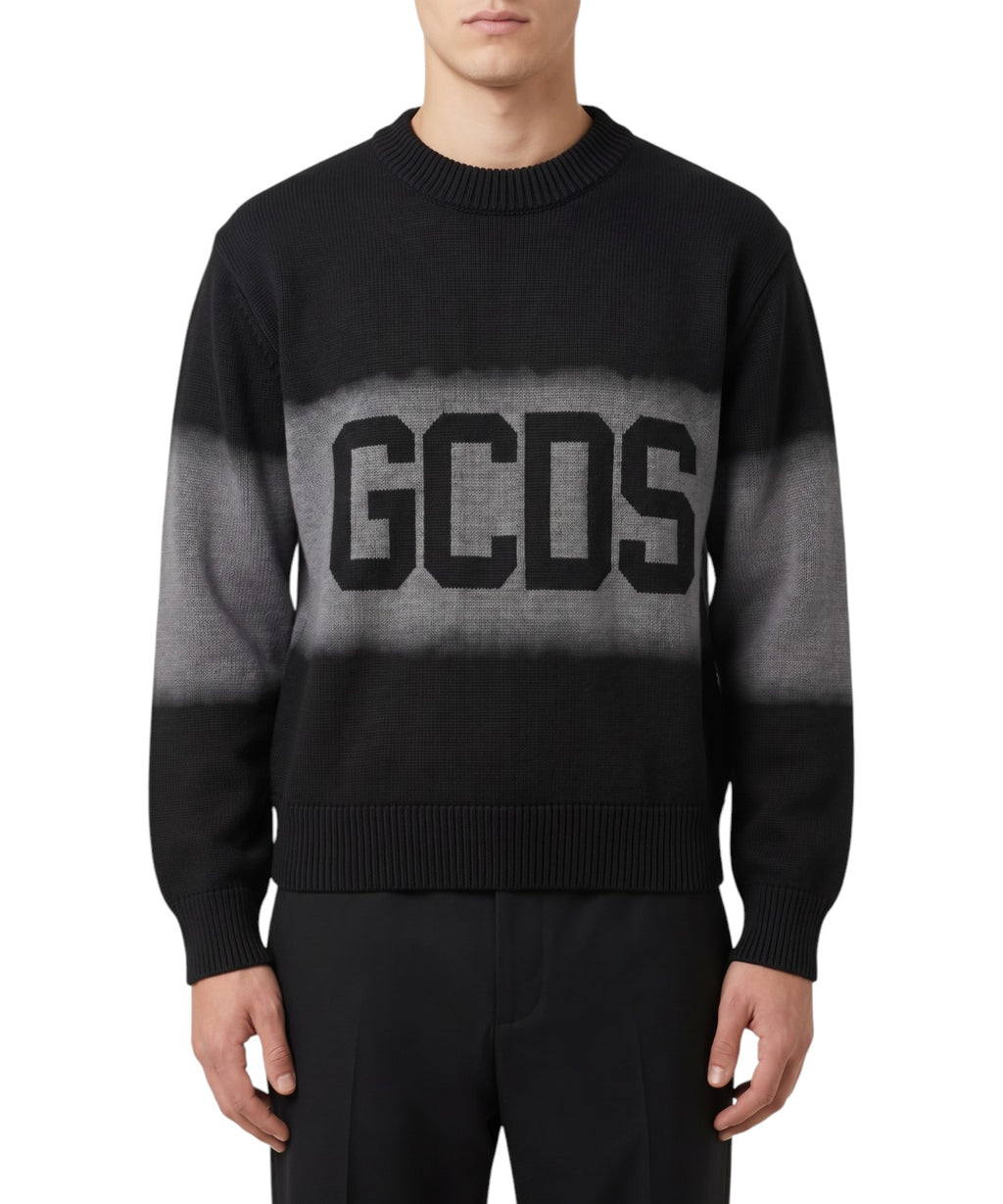 GCDS sweater med rund hals og stort logo