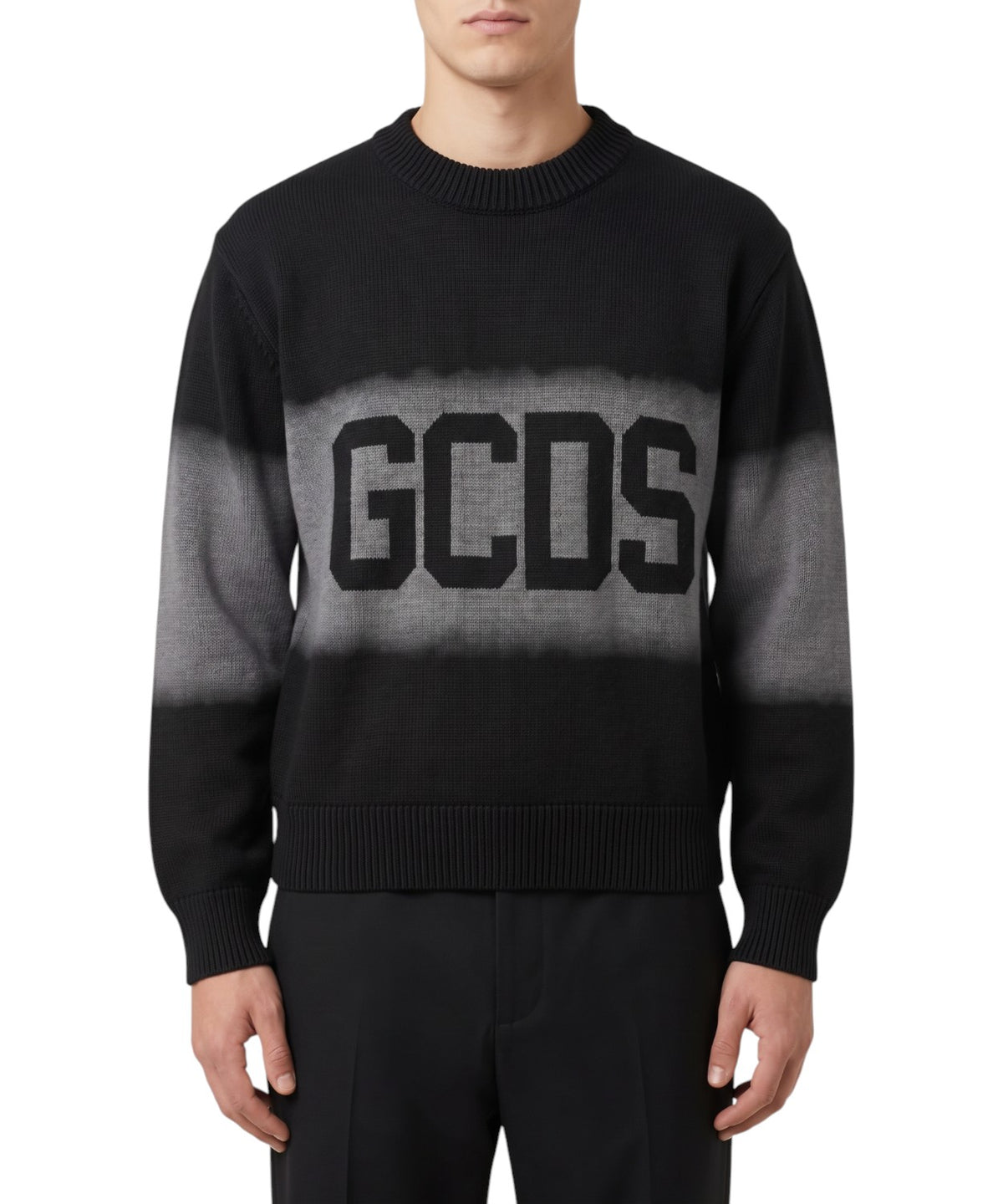 GCDS sweater med rund hals og stort logo