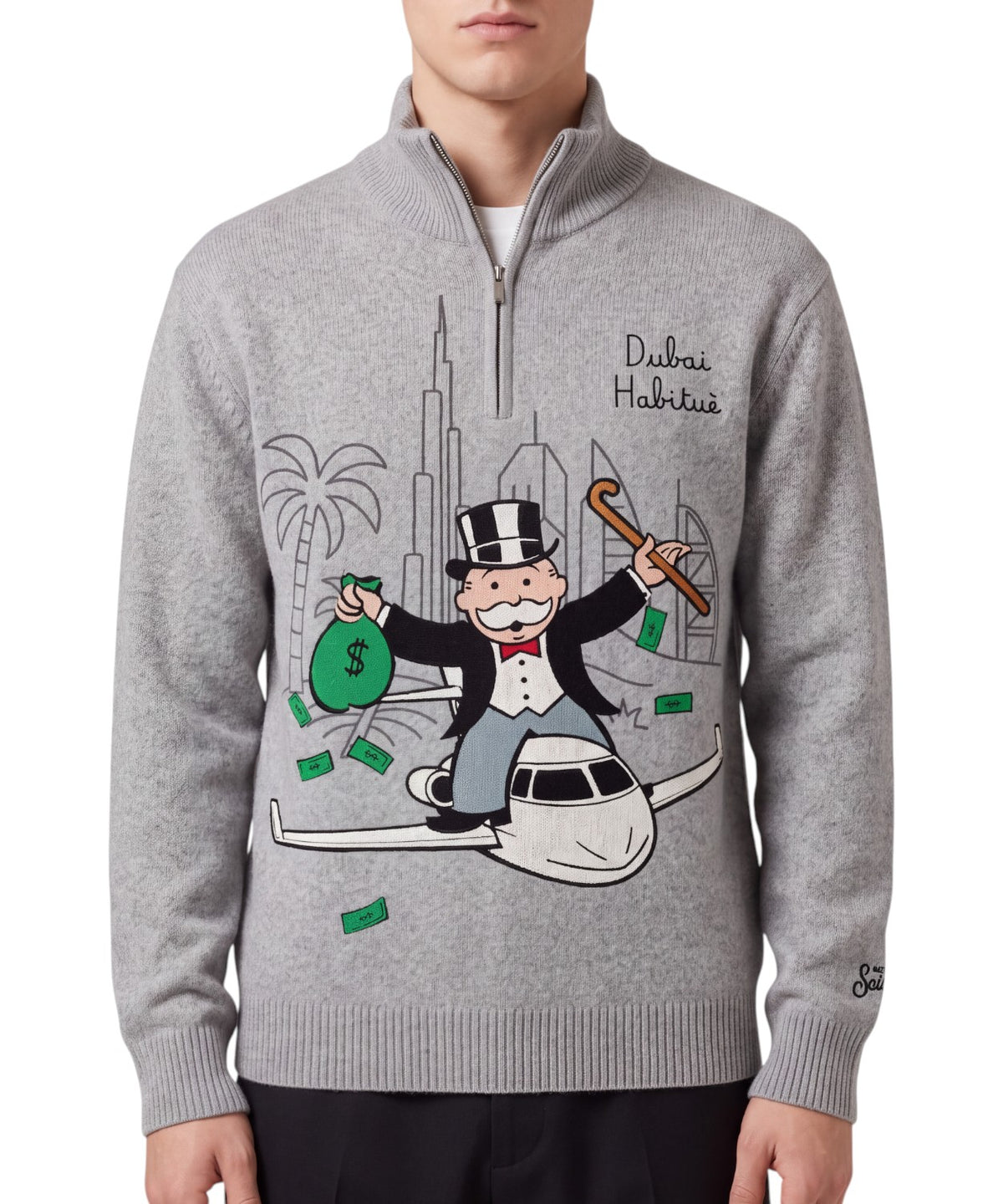 Maglione MC2 Saint Barth con Mezza Zip e Grafica