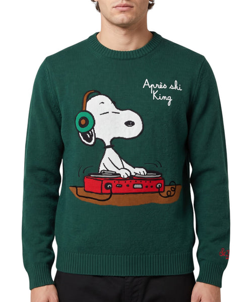 Svetr Heron z kašmírové směsi s výšivkou Snoopy