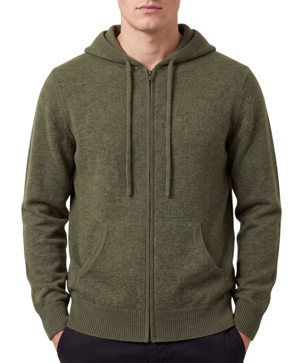 Notting sweater van puur lamswol met capuchon en rits