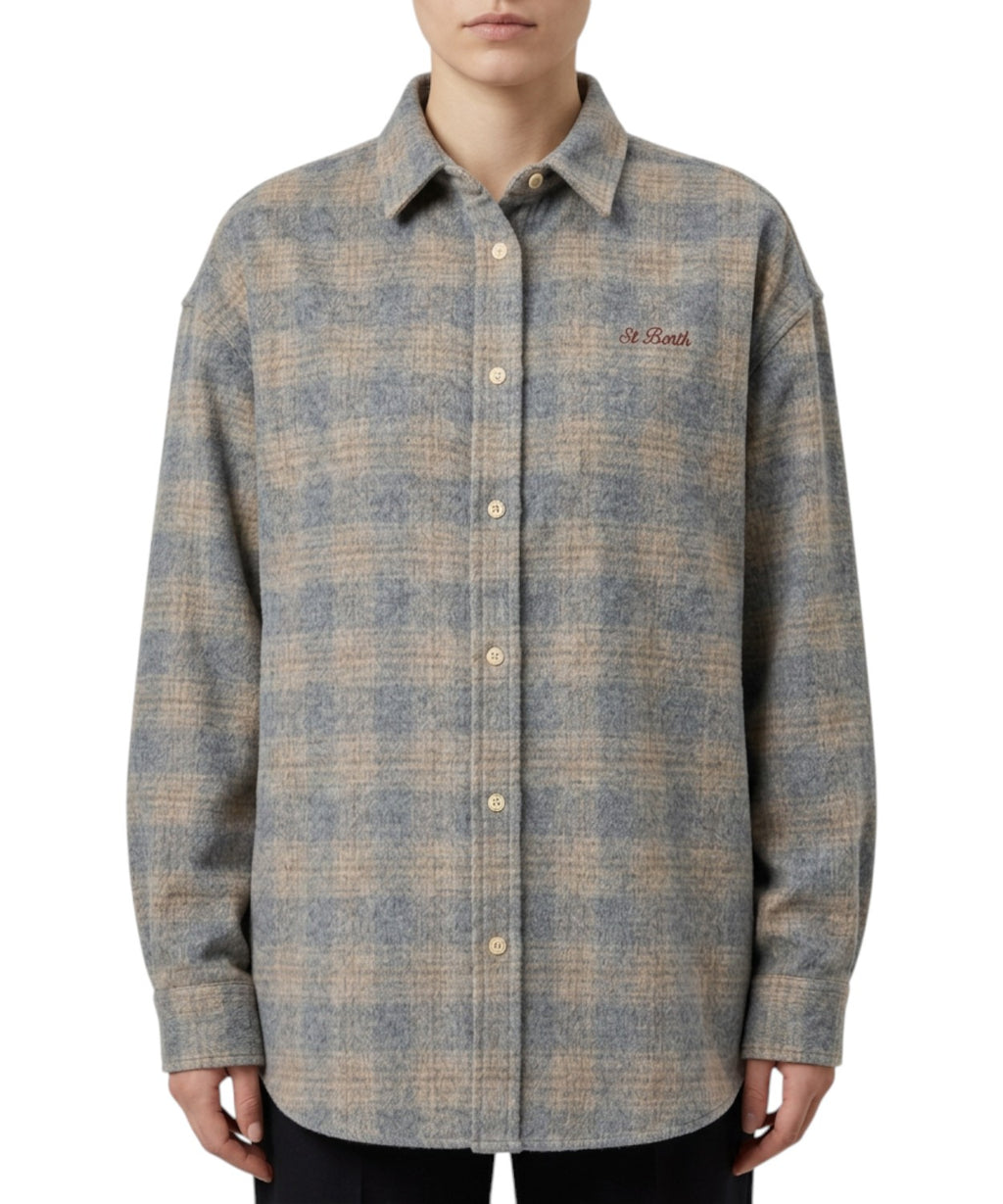Camicia Tartan Snoopy di MC2 Saint Barth in Flanella