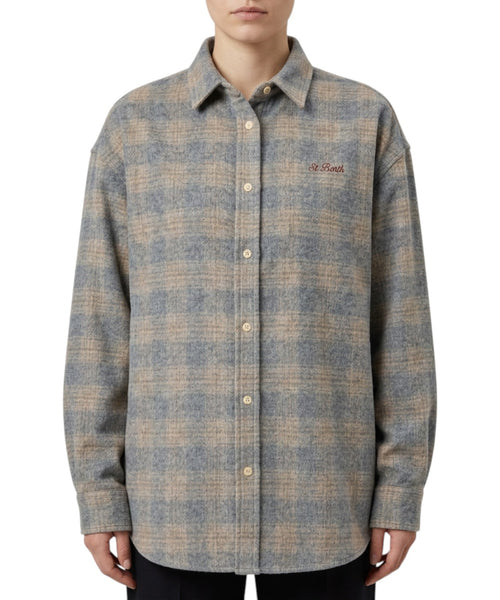 Camicia Tartan Snoopy di MC2 Saint Barth in Flanella