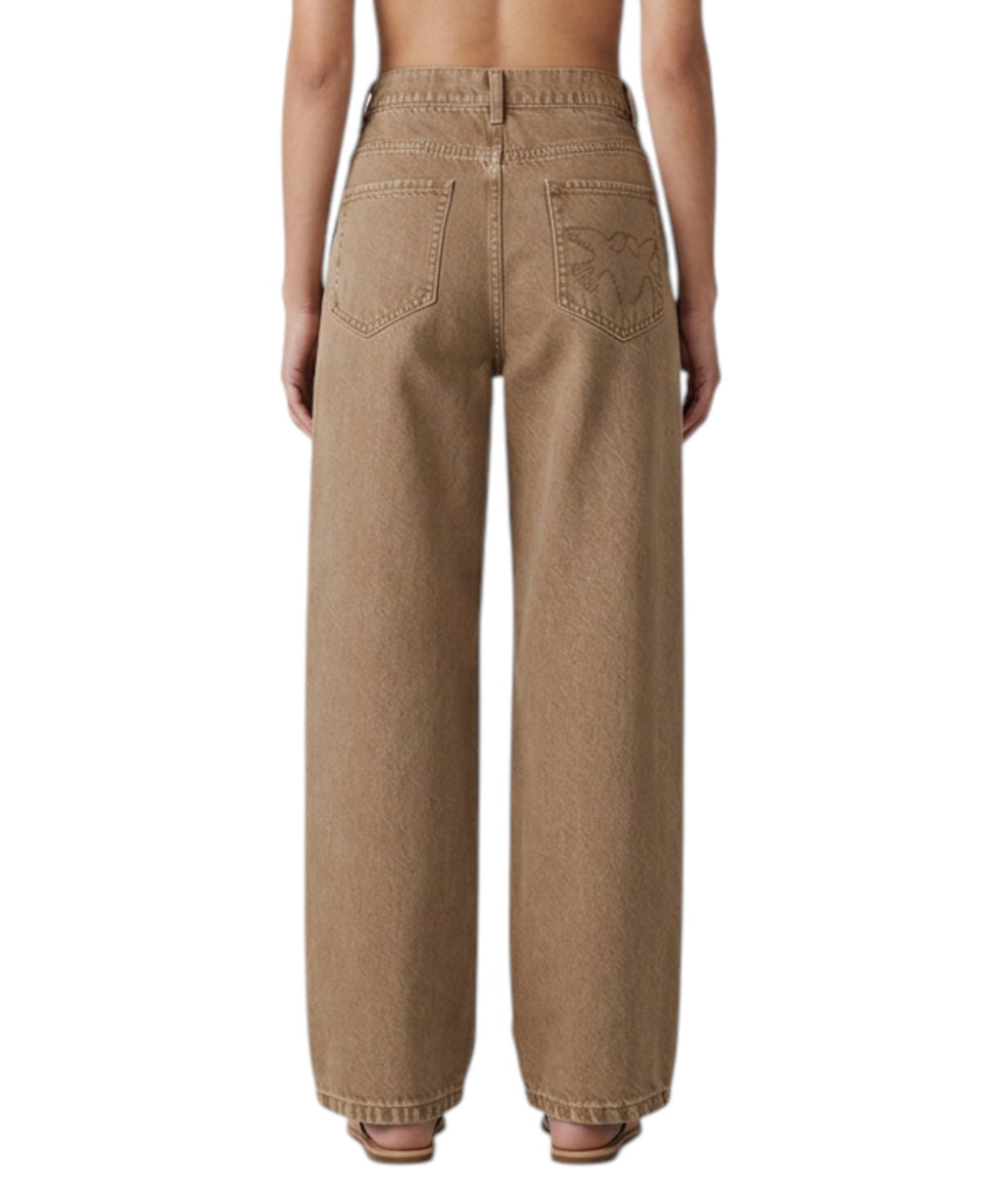 Pantaloni Pinko Egg Fit in Denim con Applicazioni