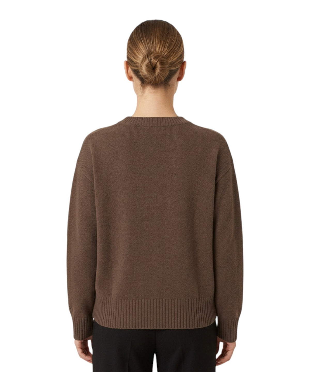 Maglia Girocollo Tessa in Misto Cashmere con Logo e Bulldog