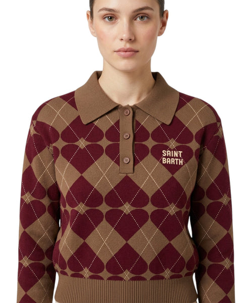 Maglione Donna MC2 Saint Barth Hadidy con Colletto e Bottoni