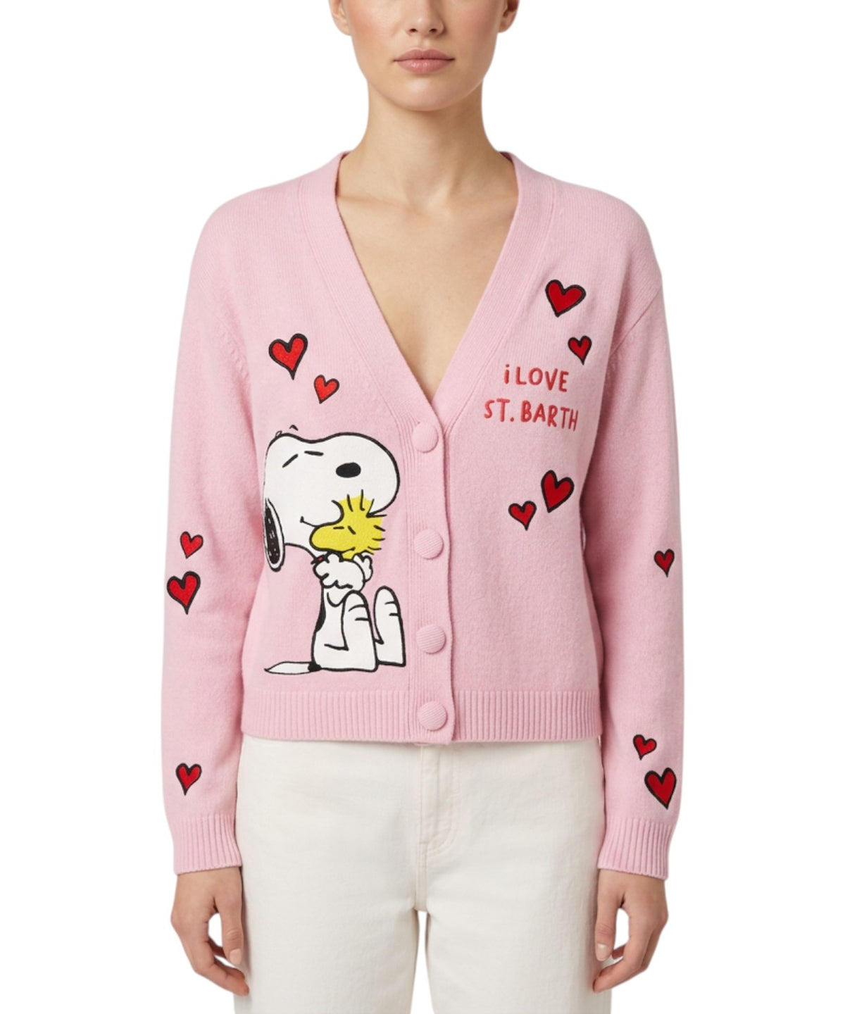 Cardigan Donna in Lana con Snoopy di MC2 Saint Barth