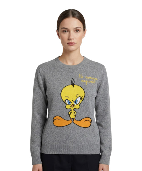 New Queen Crew-Neck Sweater with Snoopy Jacquard