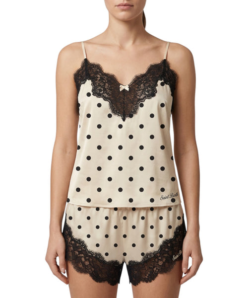 Pigiama Donna Satin con Pizzo Elegante MC2 Saint Barth