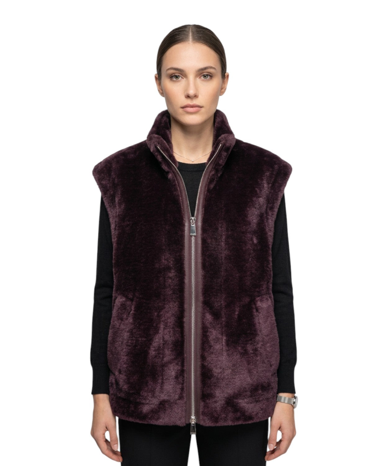 Smanicato Marella Donna in Pelliccia con Zip Elegante