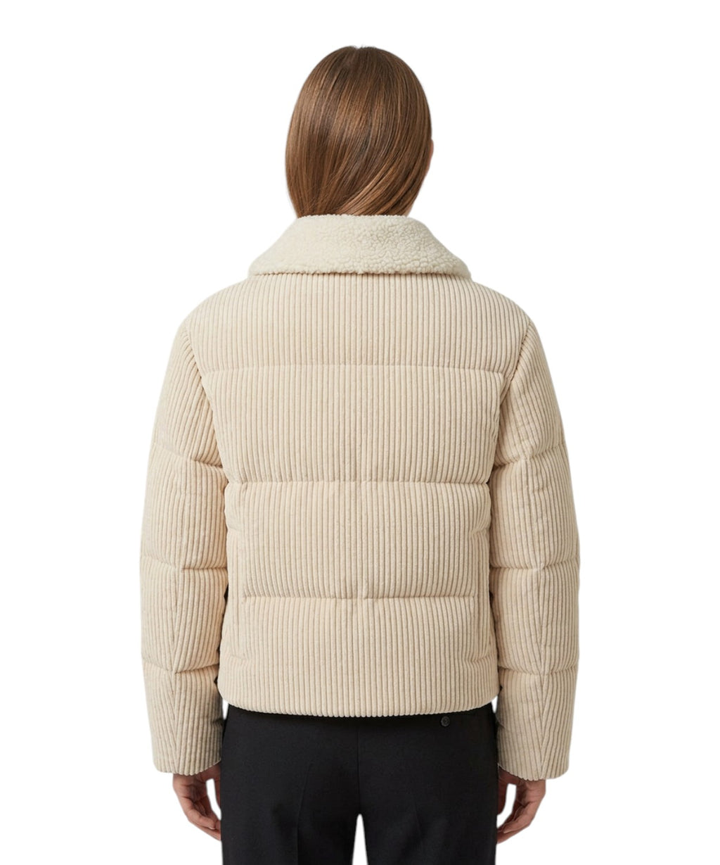 Piumino Sethi donna in velluto con colletto sherpa