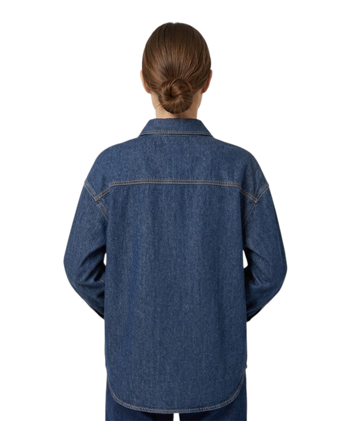 Camisa de mujer Gigy de denim con bordado Poodle