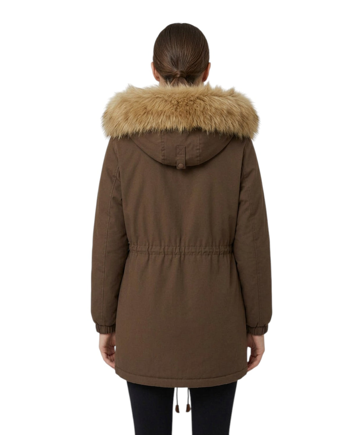 Giacca Donna in Cotone Cerato con Interno in Pelliccia