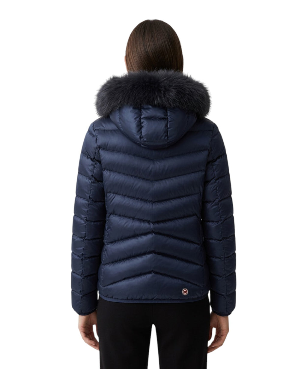 Piumino Donna Colmar con Cappuccio in Pelliccia Sintetica