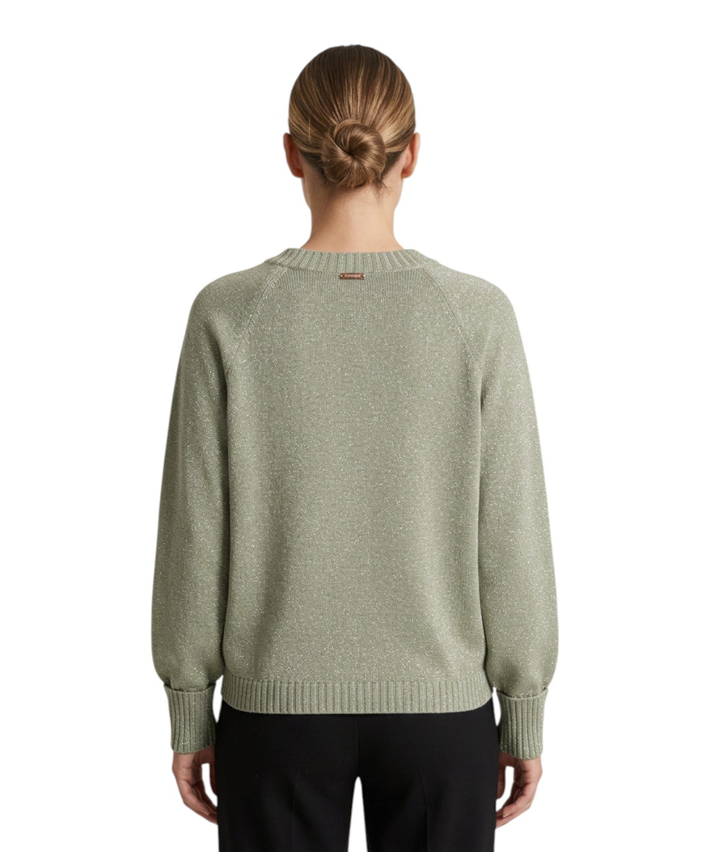Maglione Twinset con Lurex e Risvolto Maniche