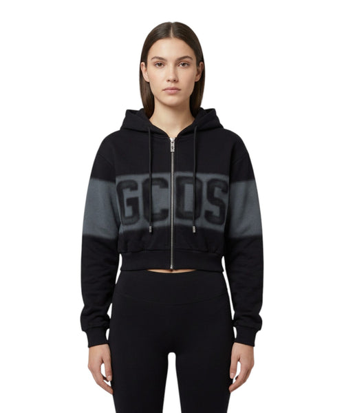 GCDS Zip Spray Logo hoodie sweatshirt
