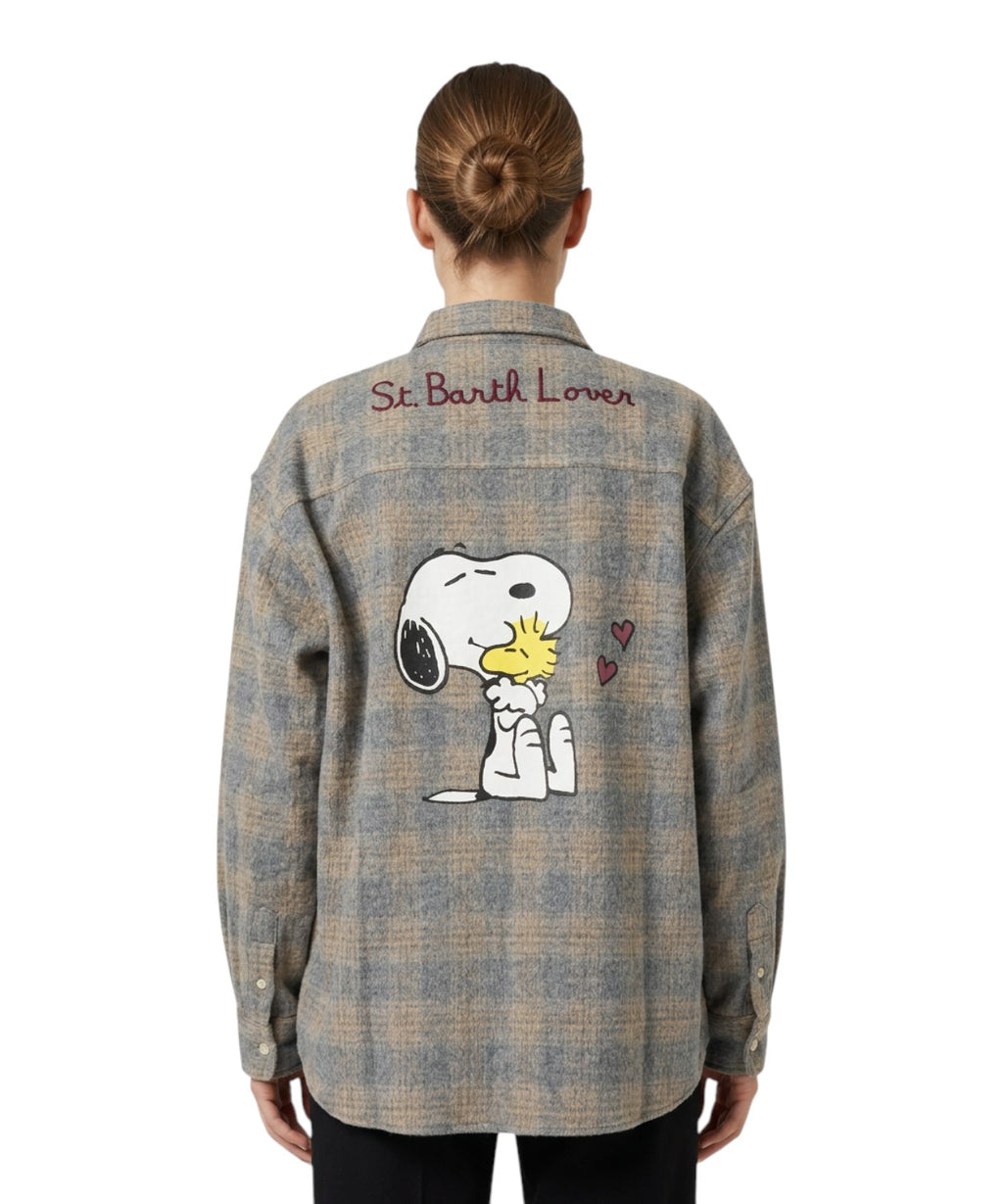 Camicia Tartan Snoopy di MC2 Saint Barth in Flanella