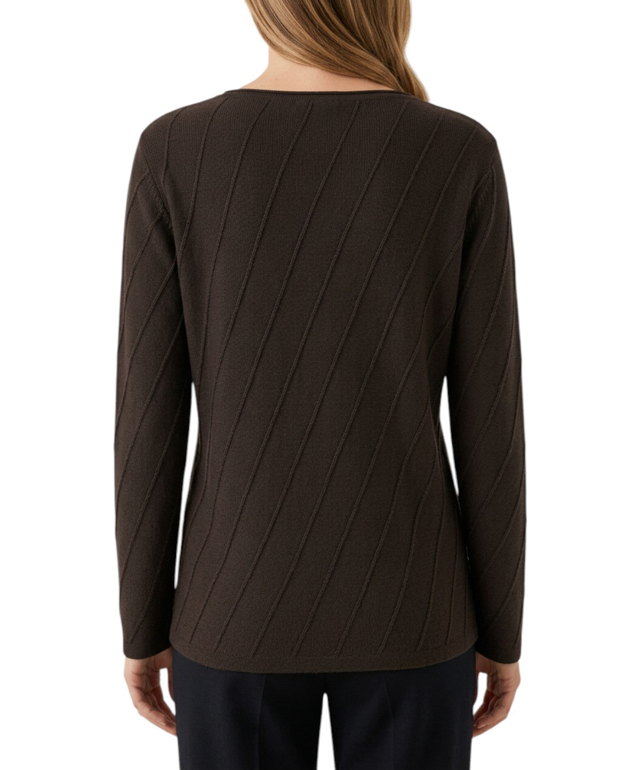 Maglione GINSENG in Lana con Motivo Asimmetrico