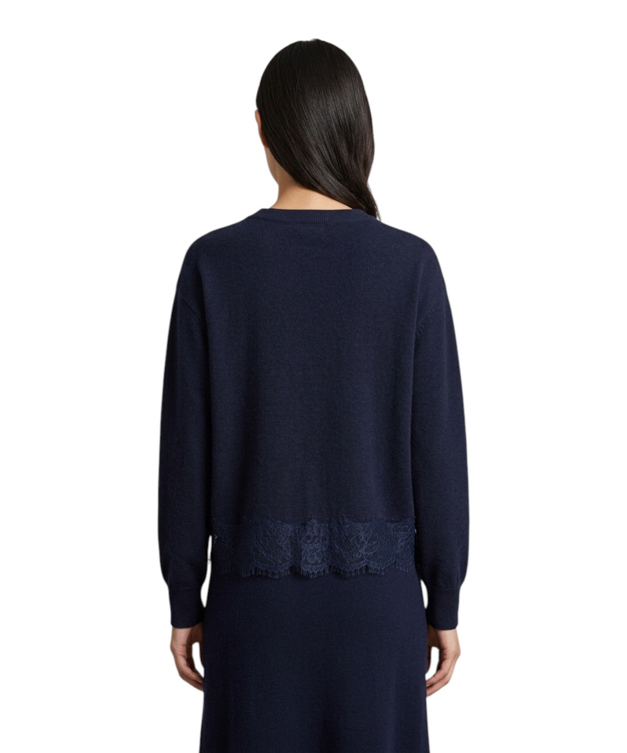 Maglione Dilly in Cachemire con Bordo in Pizzo