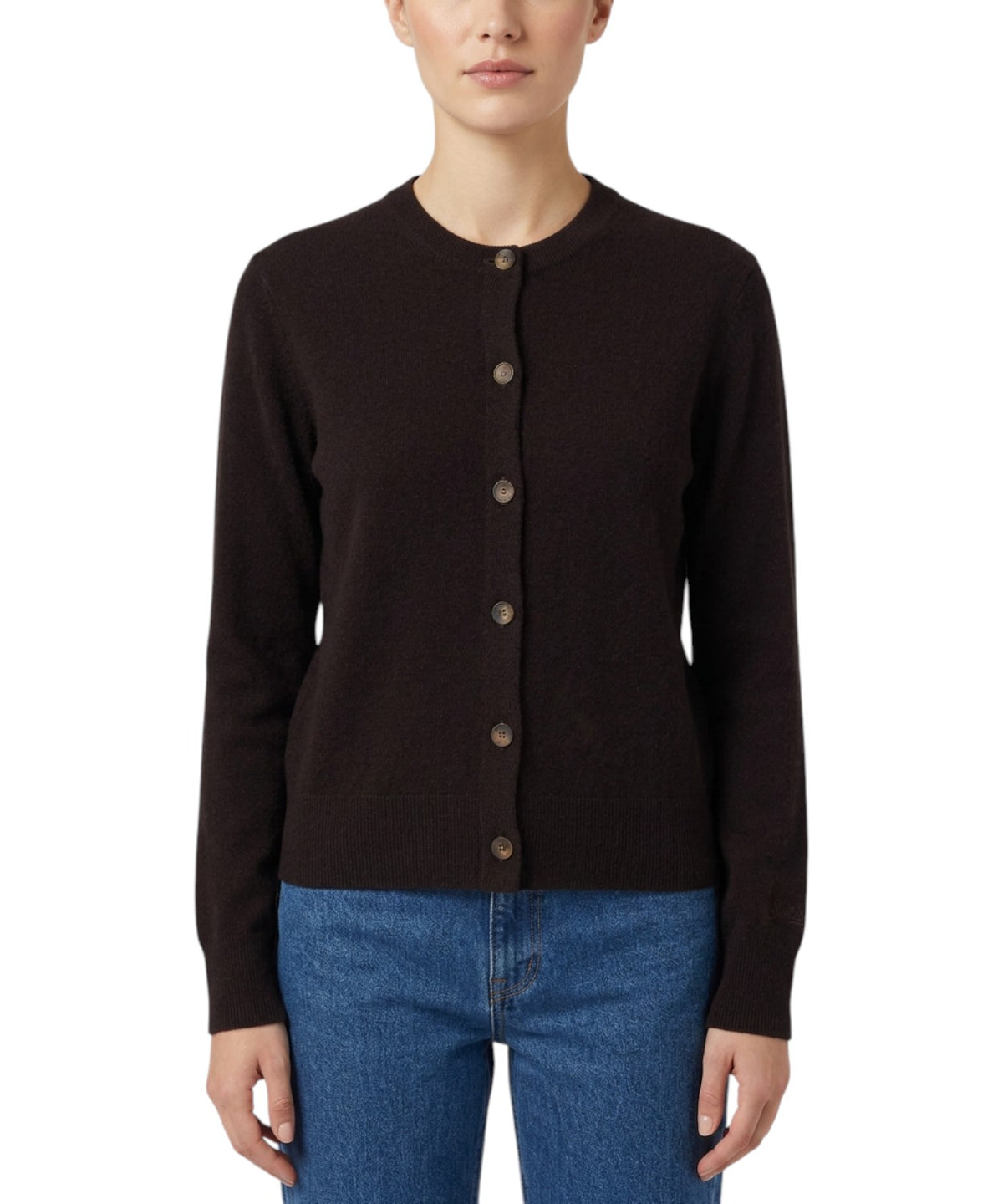 Cardigan SIERRA in Cashmere Tinta Unita con Bottoni