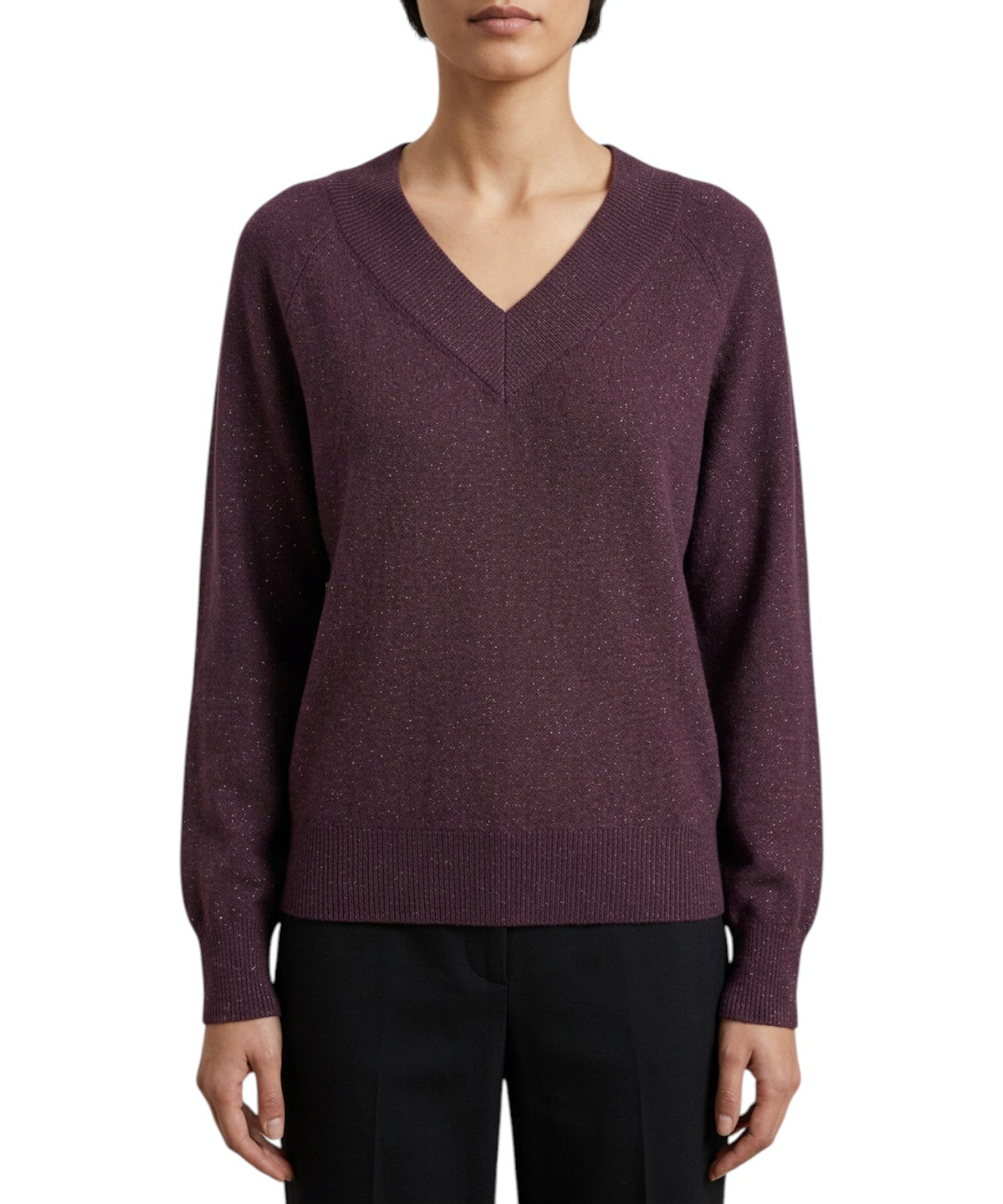 Maglione Marella Doppia Lurex con Scollo a V