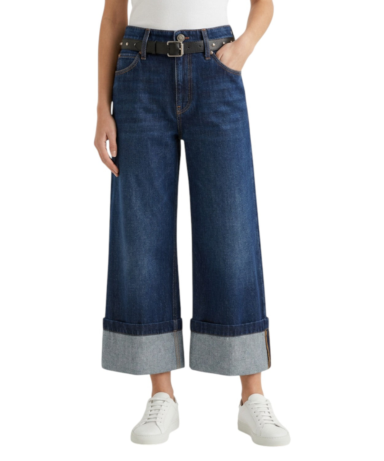 Jeans Pinko Cyntia Donna con Cintura e Risvolto