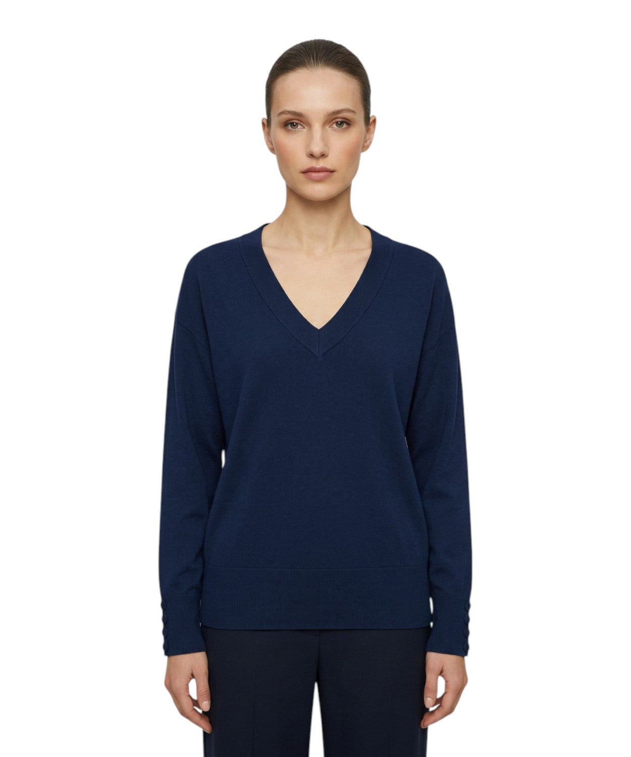Maglia Marella FACELLA in filo di cotone con scollo a V