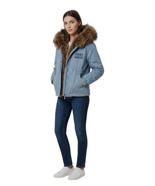 Giacca Donna in Denim con Pelliccia di Mc2 Saint Barth