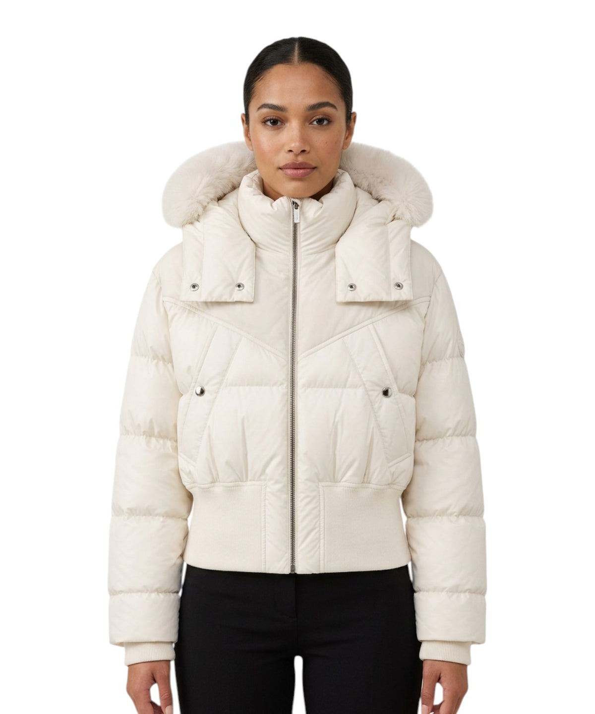 Piumino Donna Colmar con Cappuccio Effetto Pelliccia
